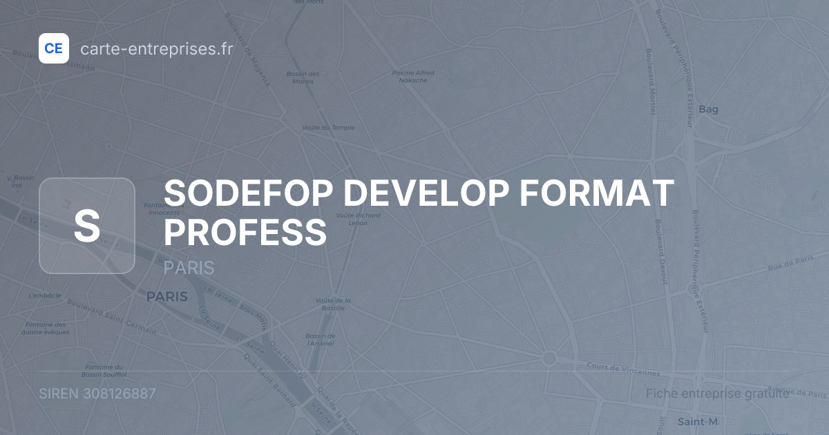 SODEFOP DEVELOP FORMAT PROFESS — 308126887 — fiche entreprise