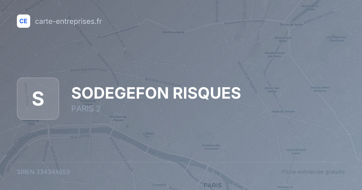 SODEGEFON RISQUES — 334344553 — fiche entreprise