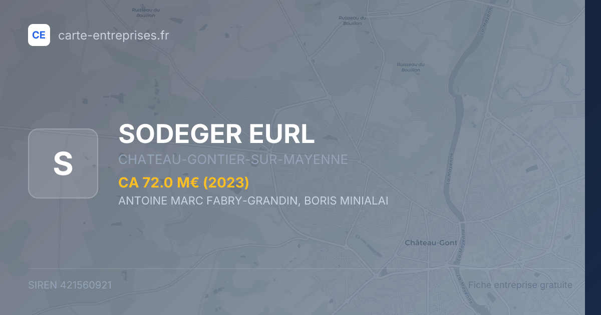 SODEGER EURL — 421560921 — fiche entreprise