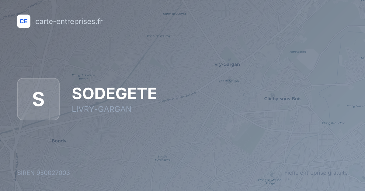 SODEGETE — 950027003 — fiche entreprise