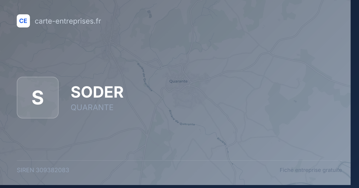 SODER — 309382083 — fiche entreprise