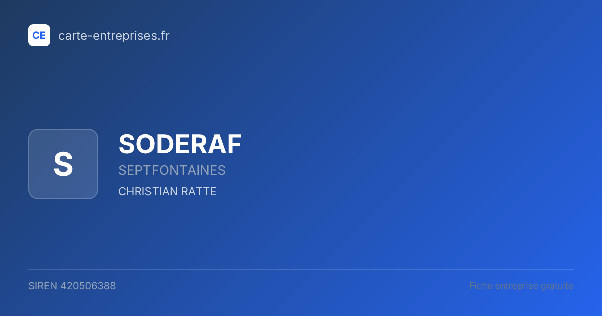 SODERAF — 420506388 — fiche entreprise
