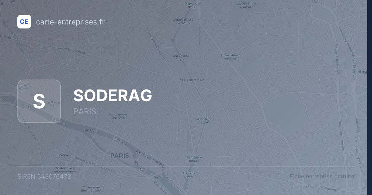 SODERAG — 348076472 — fiche entreprise