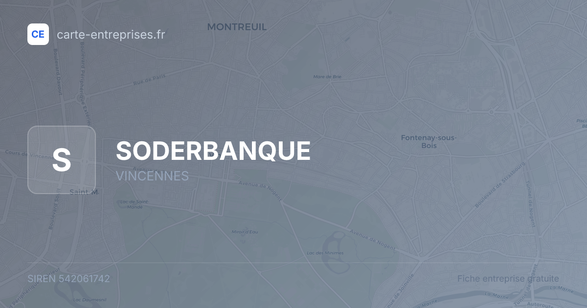 SODERBANQUE — 542061742 — fiche entreprise