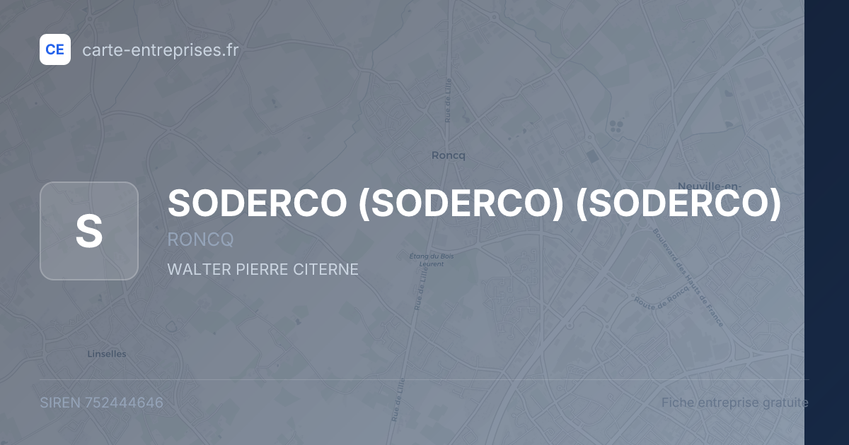 SODERCO (SODERCO) (SODERCO) — 752444646 — fiche entreprise