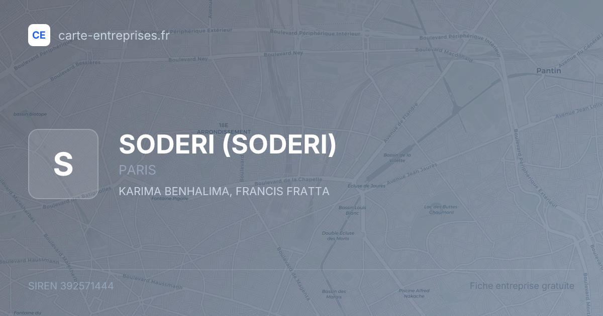 SODERI — 392571444 — fiche entreprise