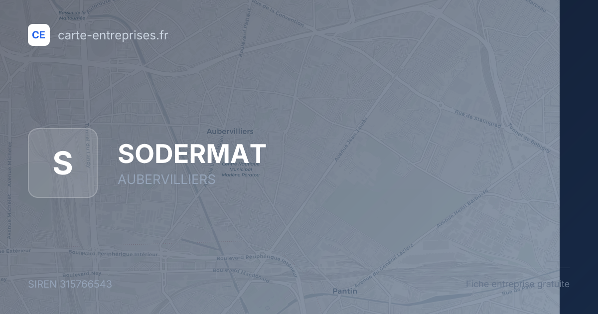 SODERMAT — 315766543 — fiche entreprise