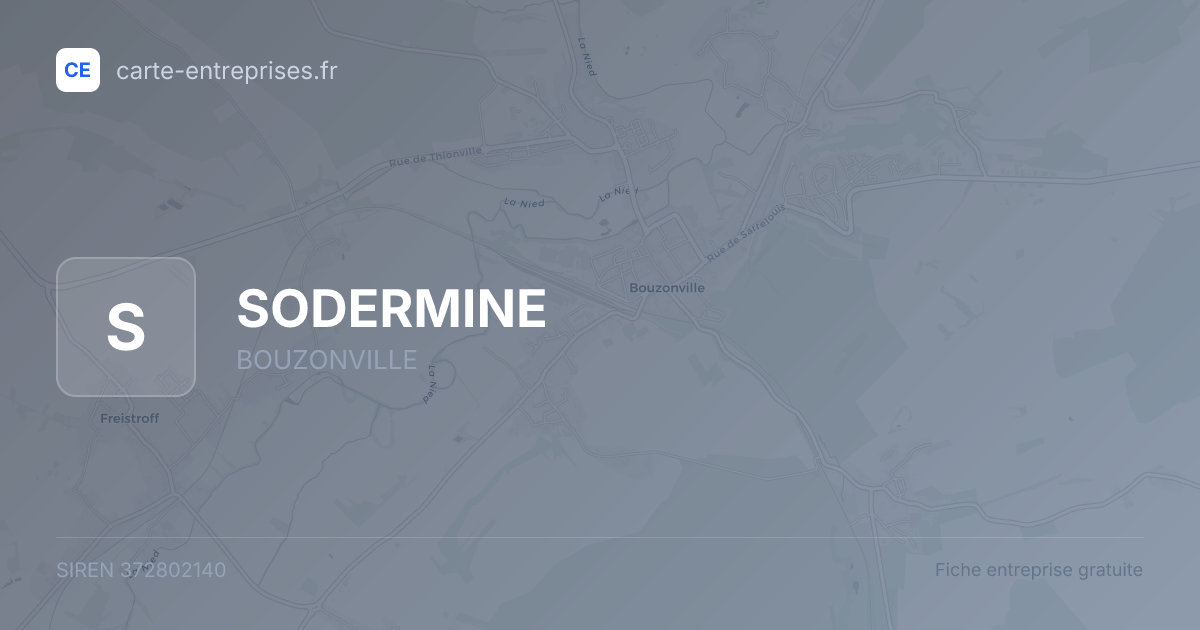 SODERMINE — 372802140 — fiche entreprise