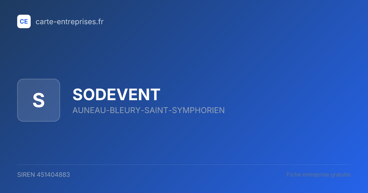 SODEVENT — 451404883 — fiche entreprise