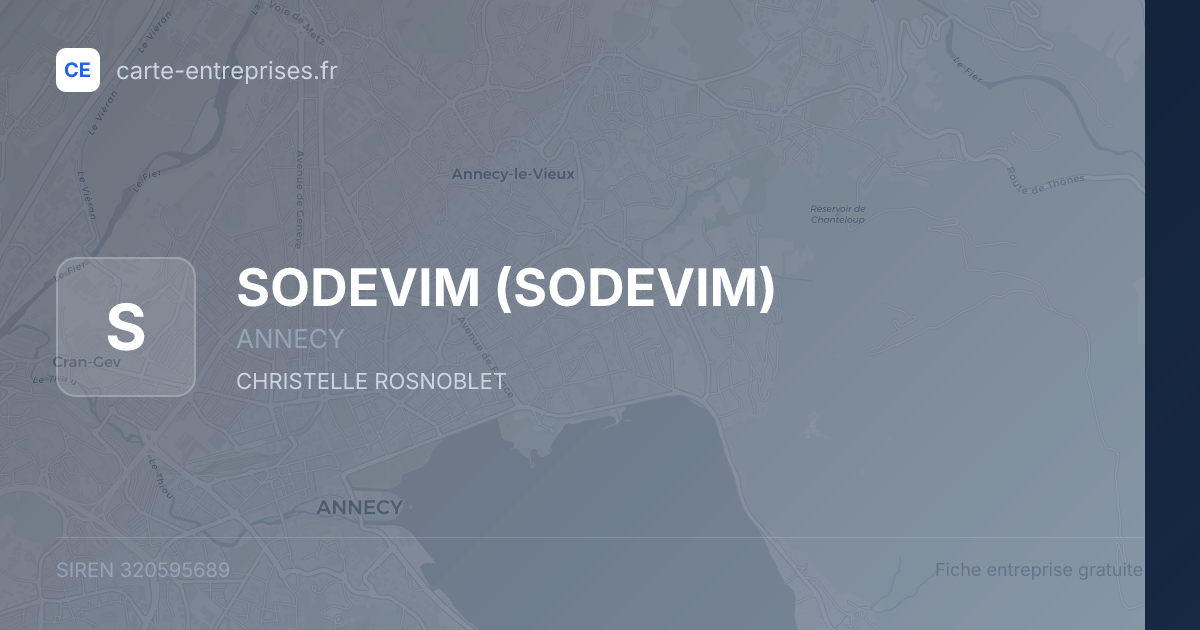 SODEVIM — 320595689 — fiche entreprise