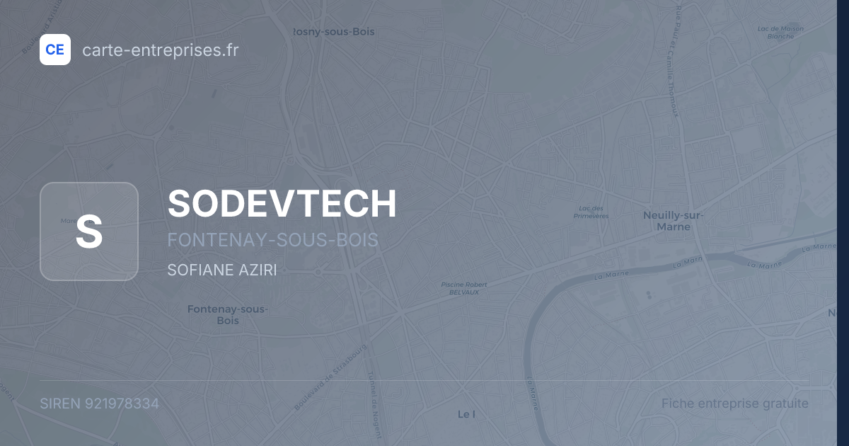 SODEVTECH — 921978334 — fiche entreprise
