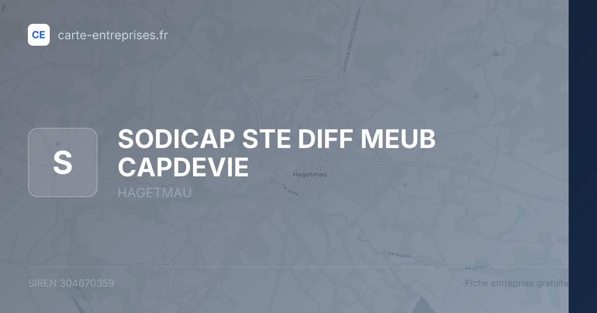 SODICAP STE DIFF MEUB CAPDEVIE — 304670359 — fiche entreprise