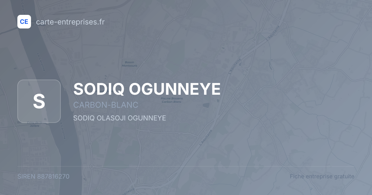 SODIQ OGUNNEYE — 887816270 — fiche entreprise
