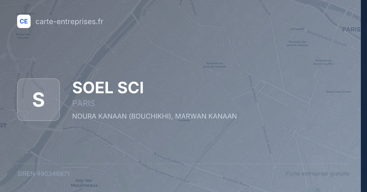 SOEL SCI — 490346871 — fiche entreprise