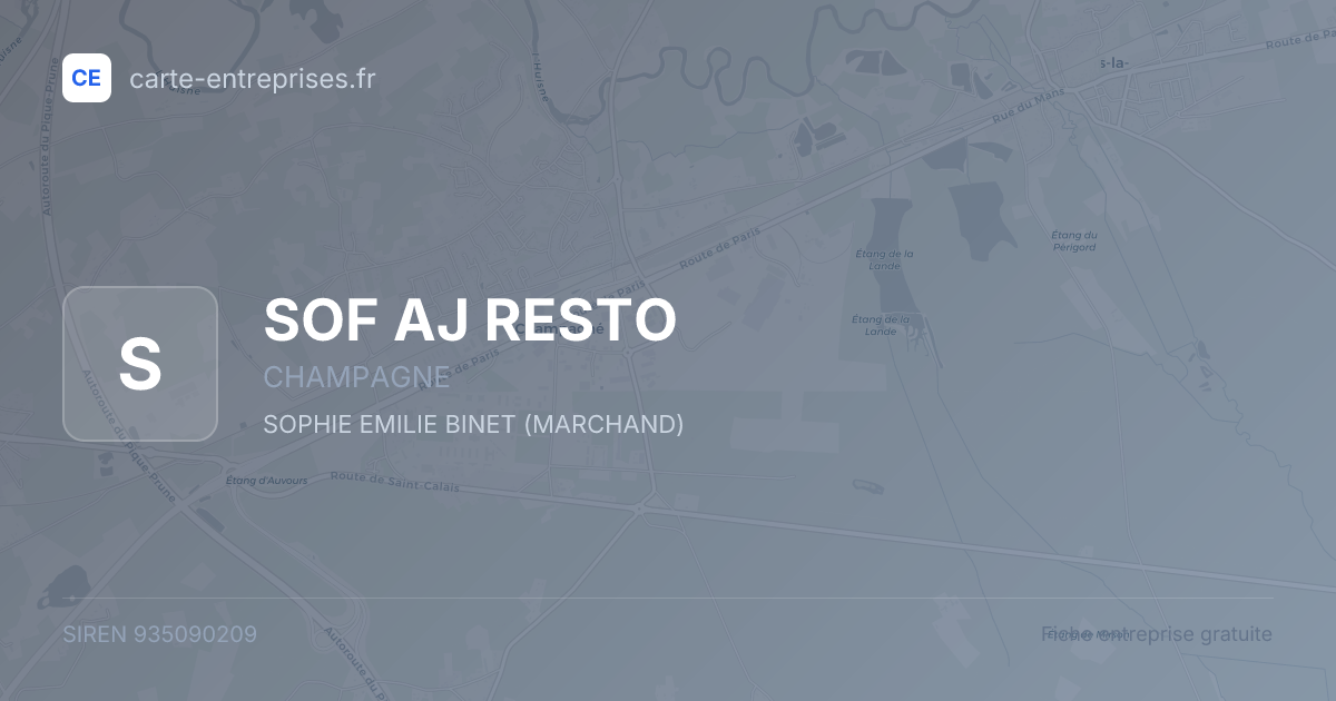 SOF AJ RESTO — 935090209 — fiche entreprise