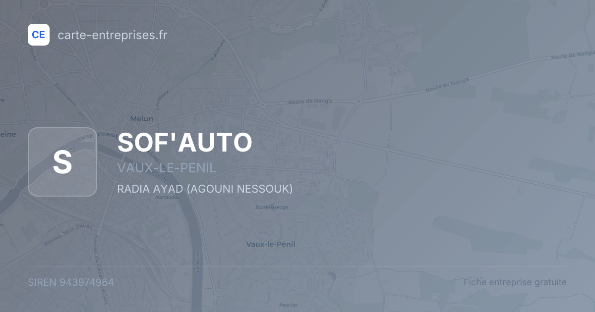 SOF'AUTO — 943974964 — fiche entreprise