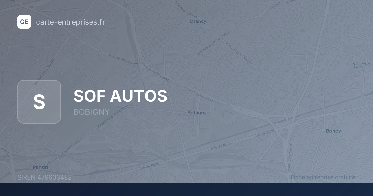 SOF AUTOS — 479603482 — fiche entreprise