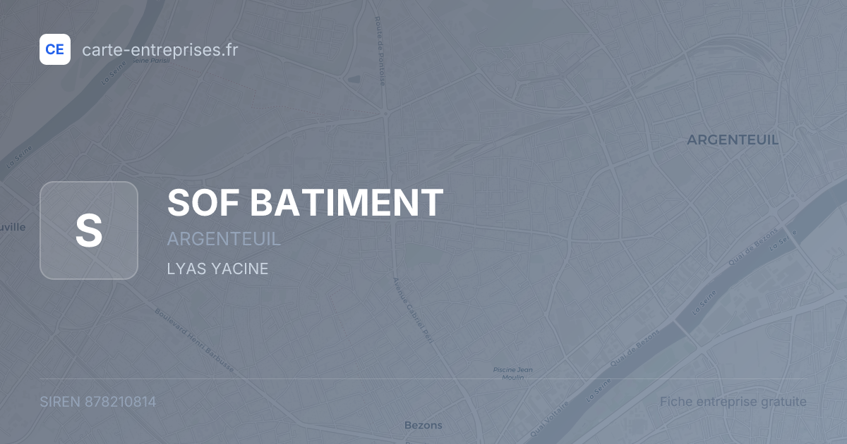 SOF BATIMENT — 878210814 — fiche entreprise