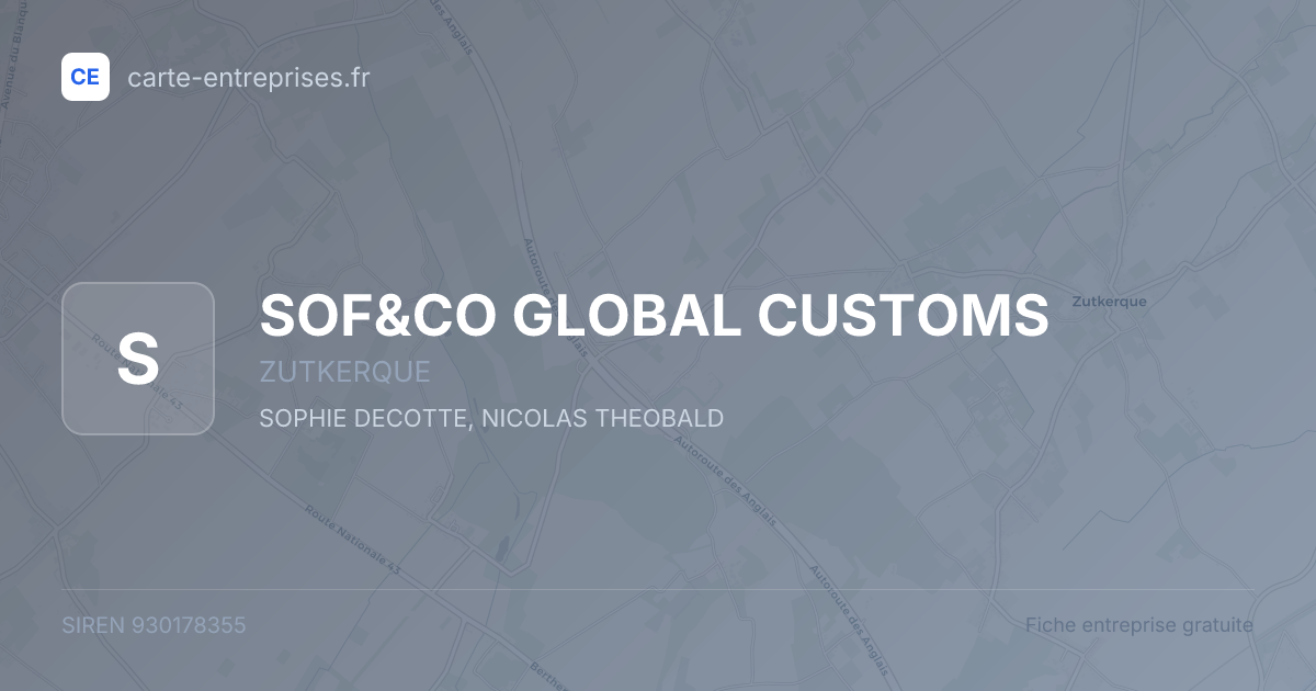 SOF&CO GLOBAL CUSTOMS — 930178355 — fiche entreprise