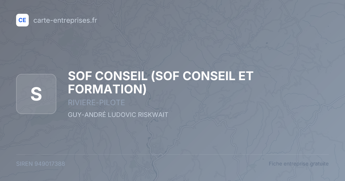 SOF CONSEIL (SOF CONSEIL ET FORMATION) — 949017388 — fiche entreprise