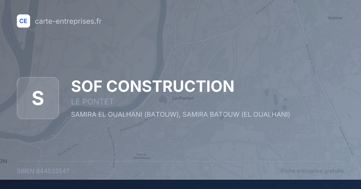 SOF CONSTRUCTION — 844533547 — fiche entreprise