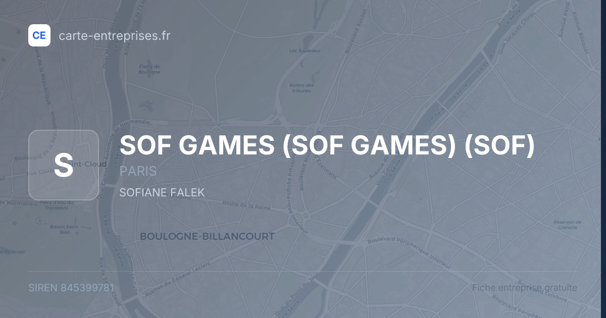 SOF GAMES (SOF GAMES) (SOF) — 845399781 — fiche entreprise