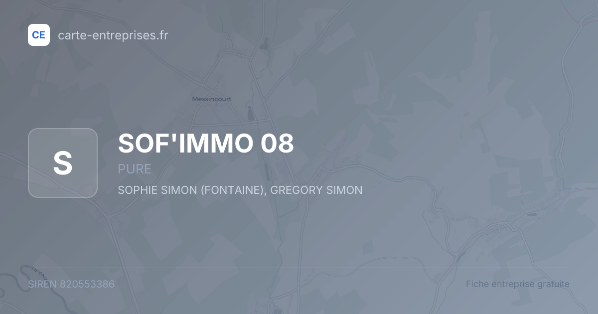 SOF'IMMO 08 — 820553386 — fiche entreprise