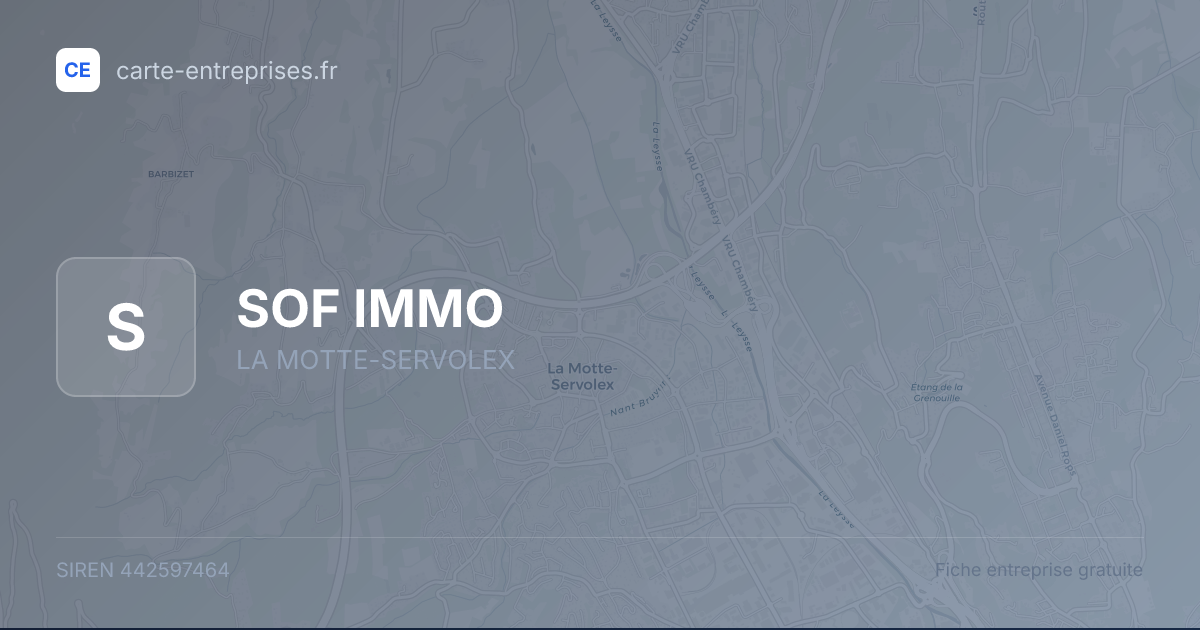 SOF IMMO — 442597464 — fiche entreprise