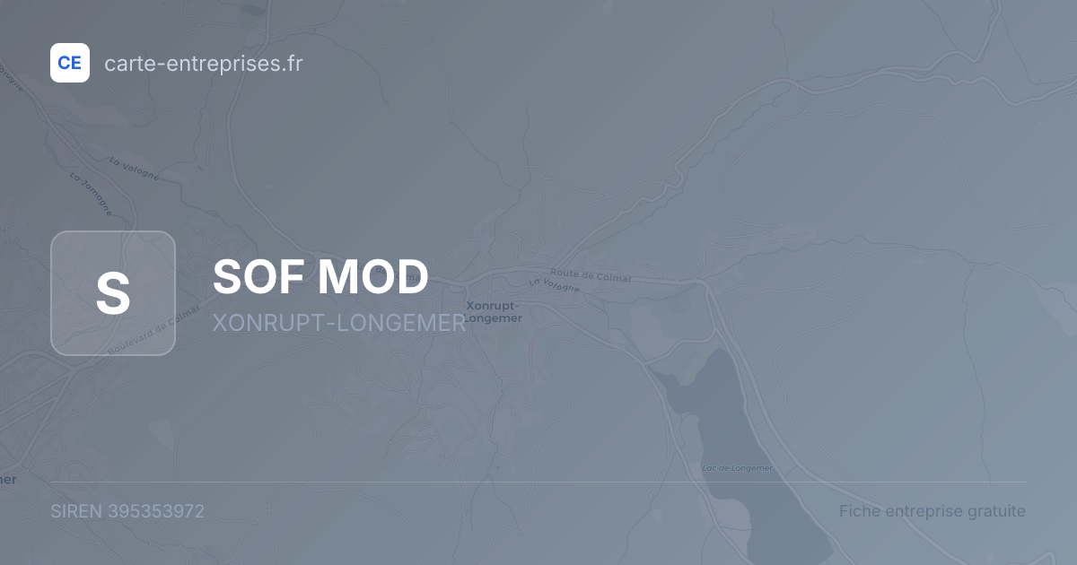 SOF MOD — 395353972 — fiche entreprise