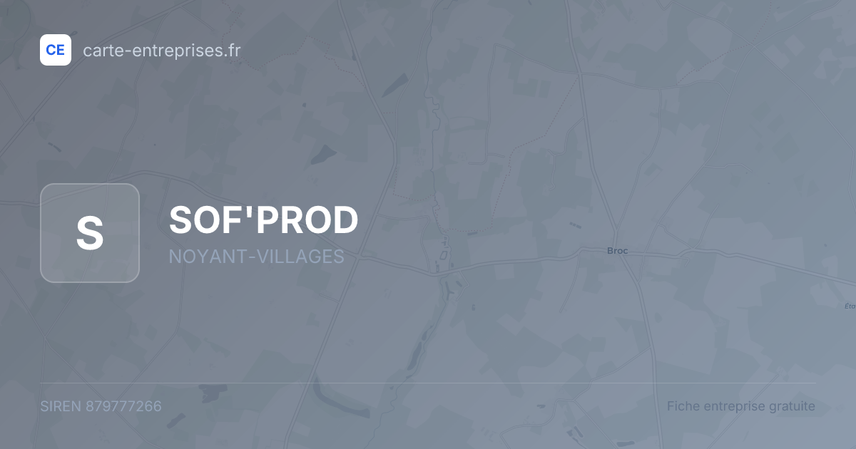 SOF'PROD — 879777266 — fiche entreprise