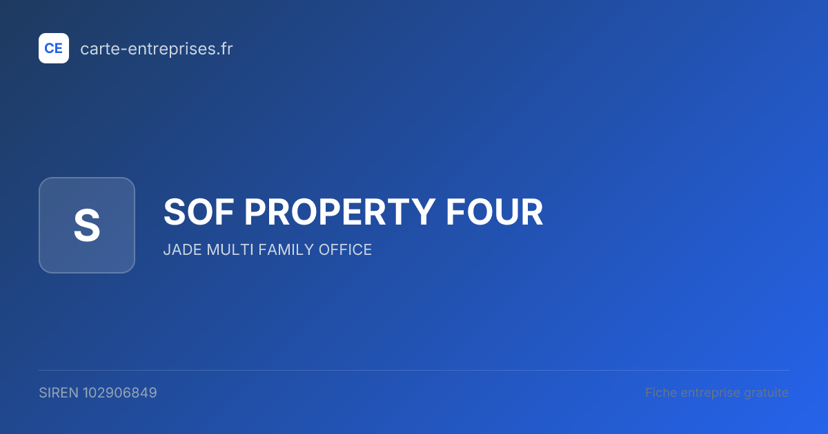 SOF PROPERTY FOUR — 102906849 — fiche entreprise