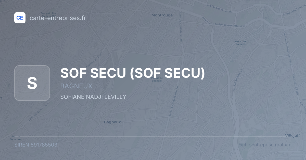 SOF SECU — 891785503 — fiche entreprise