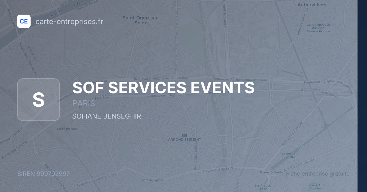 SOF SERVICES EVENTS — 999792997 — fiche entreprise