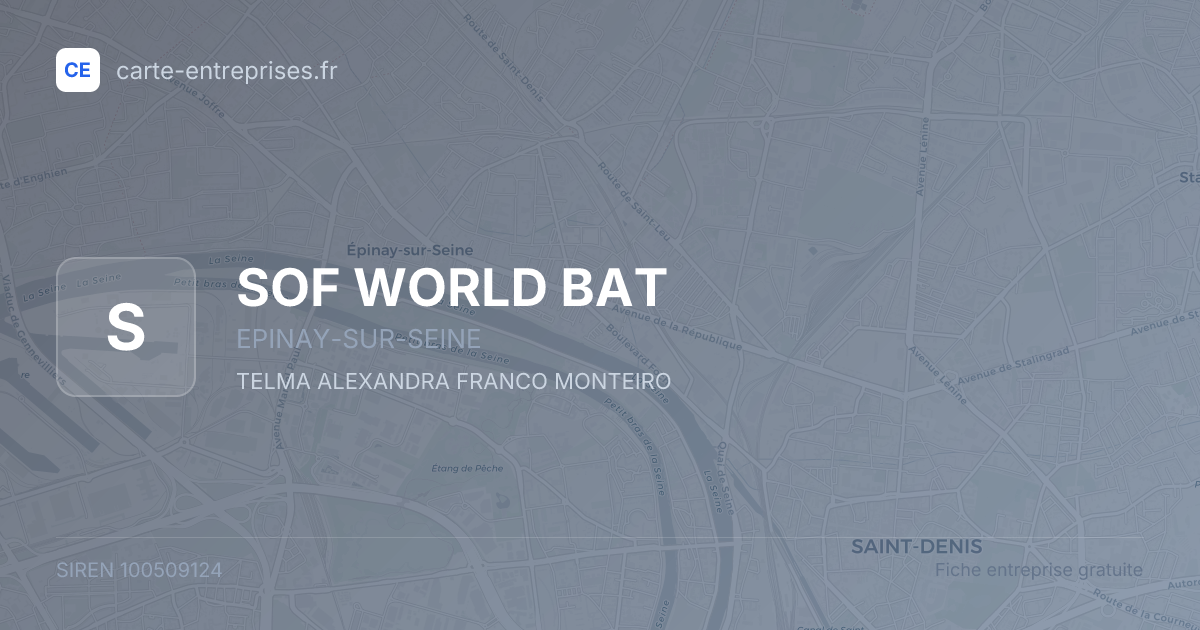 SOF WORLD BAT — 100509124 — fiche entreprise