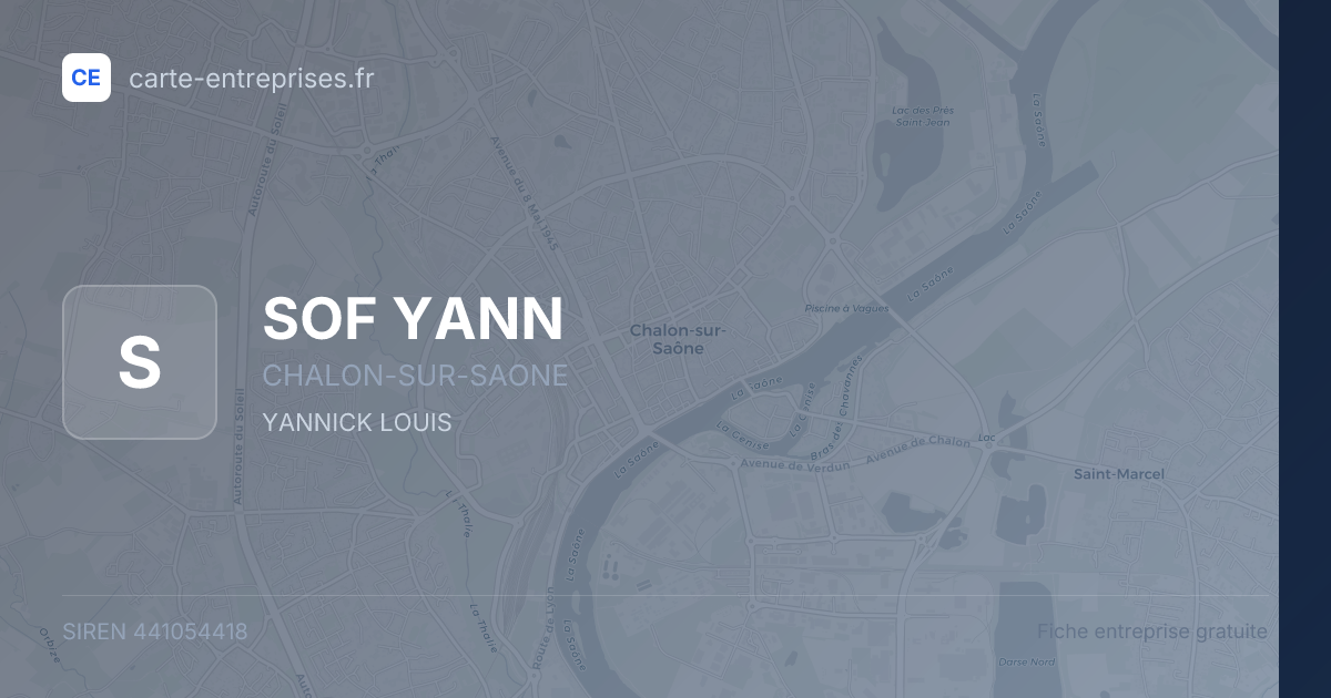 SOF YANN — 441054418 — fiche entreprise