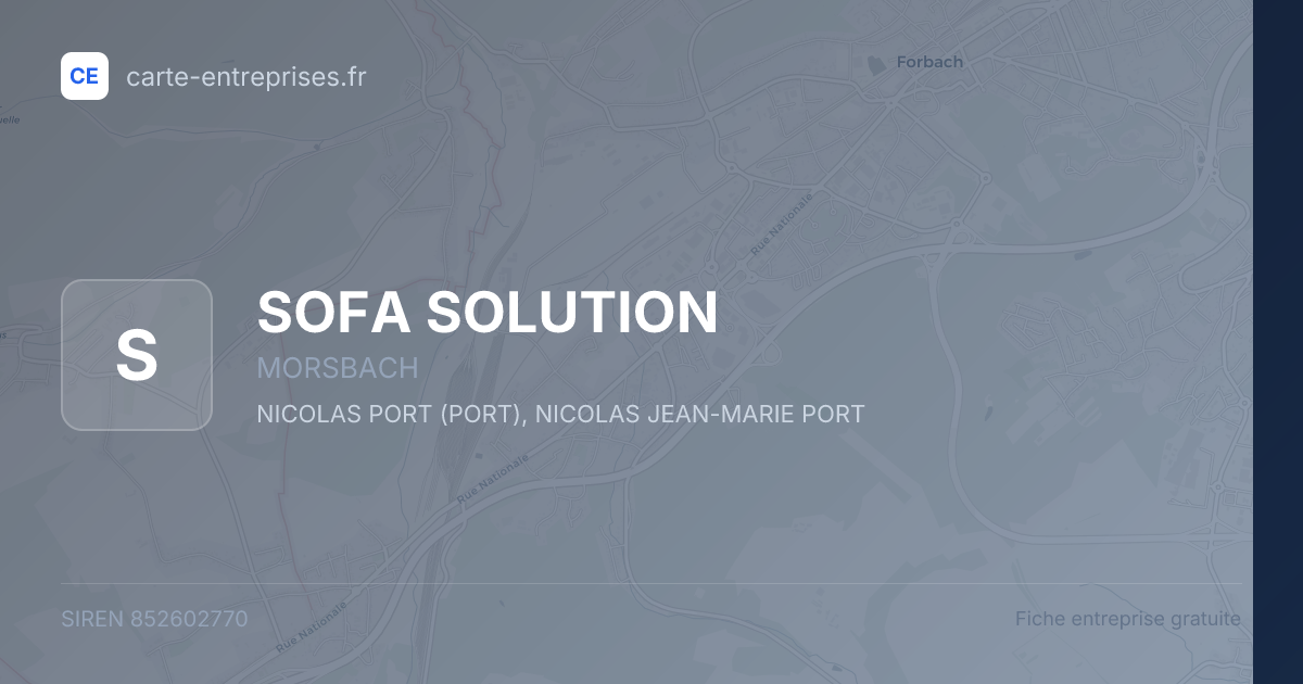 SOFA SOLUTION — 852602770 — fiche entreprise