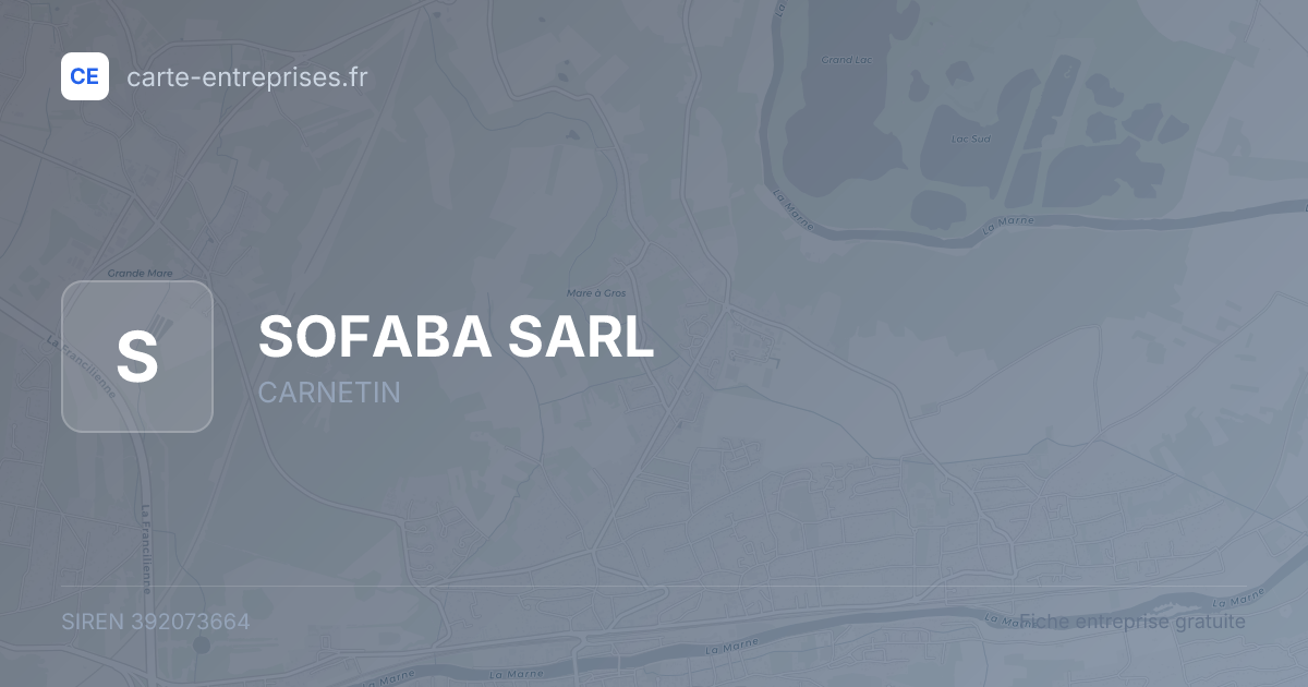 SOFABA SARL — 392073664 — fiche entreprise