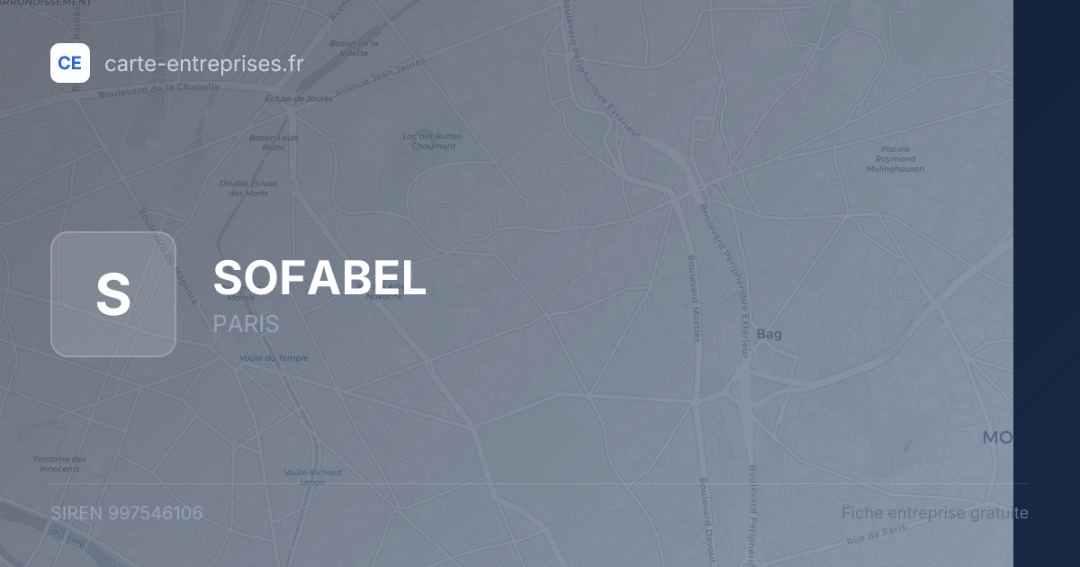 SOFABEL — 997546106 — fiche entreprise