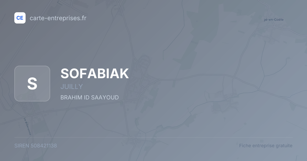 SOFABIAK — 508421138 — fiche entreprise