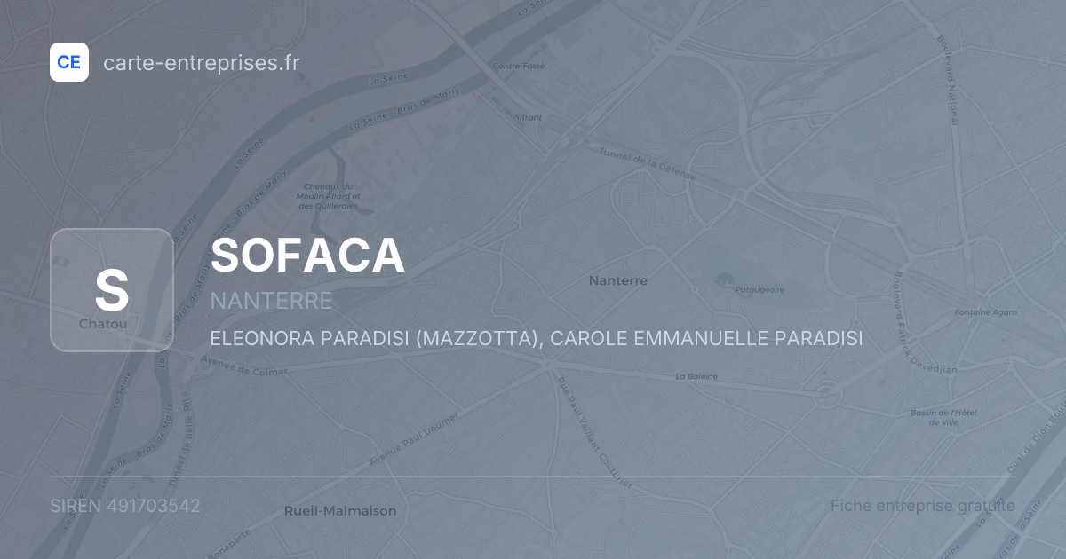 SOFACA — 491703542 — fiche entreprise