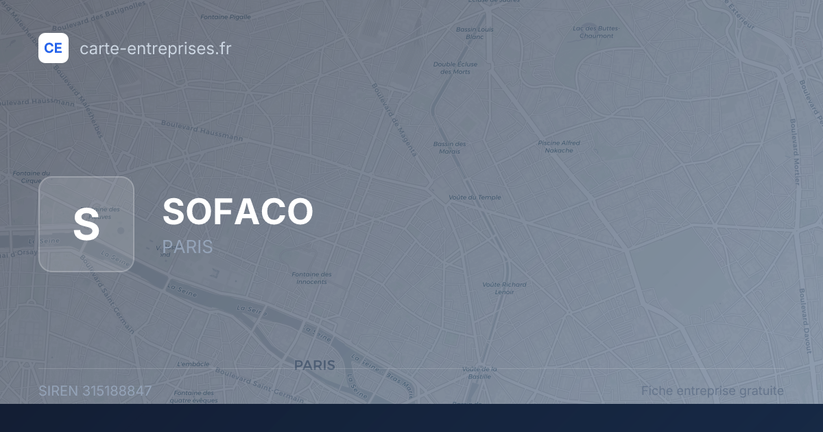 SOFACO — 315188847 — fiche entreprise