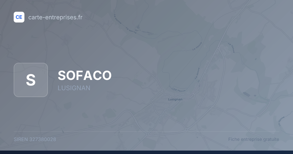 SOFACO — 327380028 — fiche entreprise