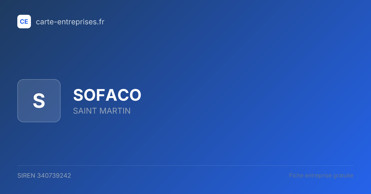 SOFACO — 340739242 — fiche entreprise