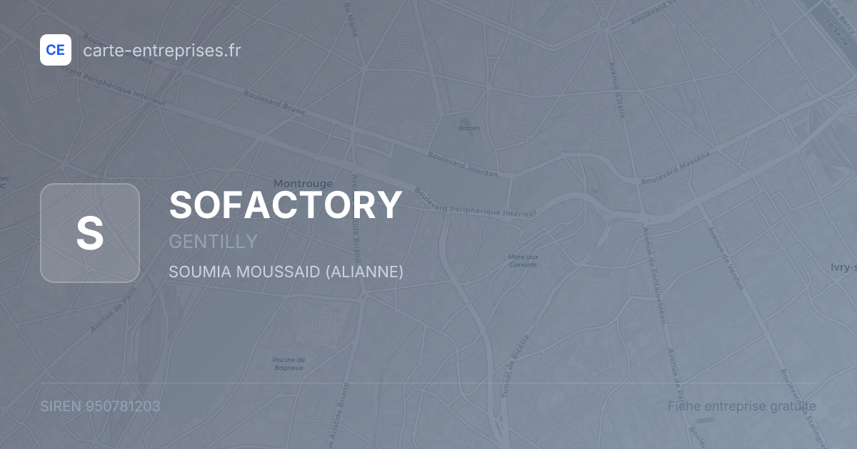 SOFACTORY — 950781203 — fiche entreprise