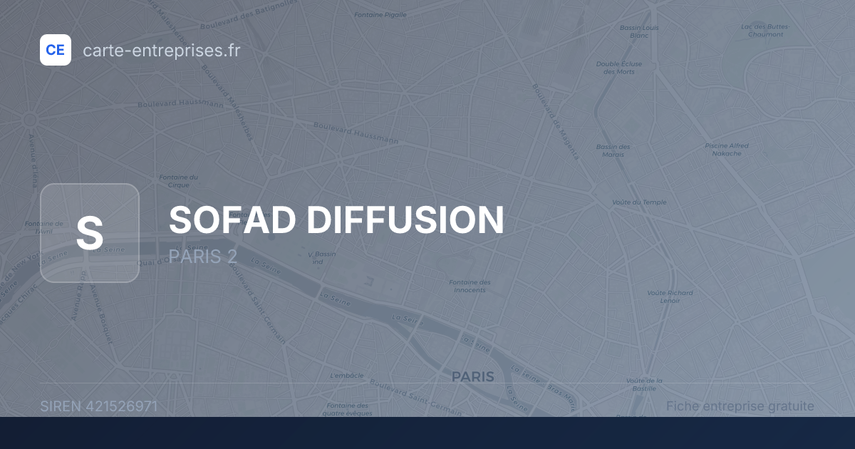 SOFAD DIFFUSION — 421526971 — fiche entreprise