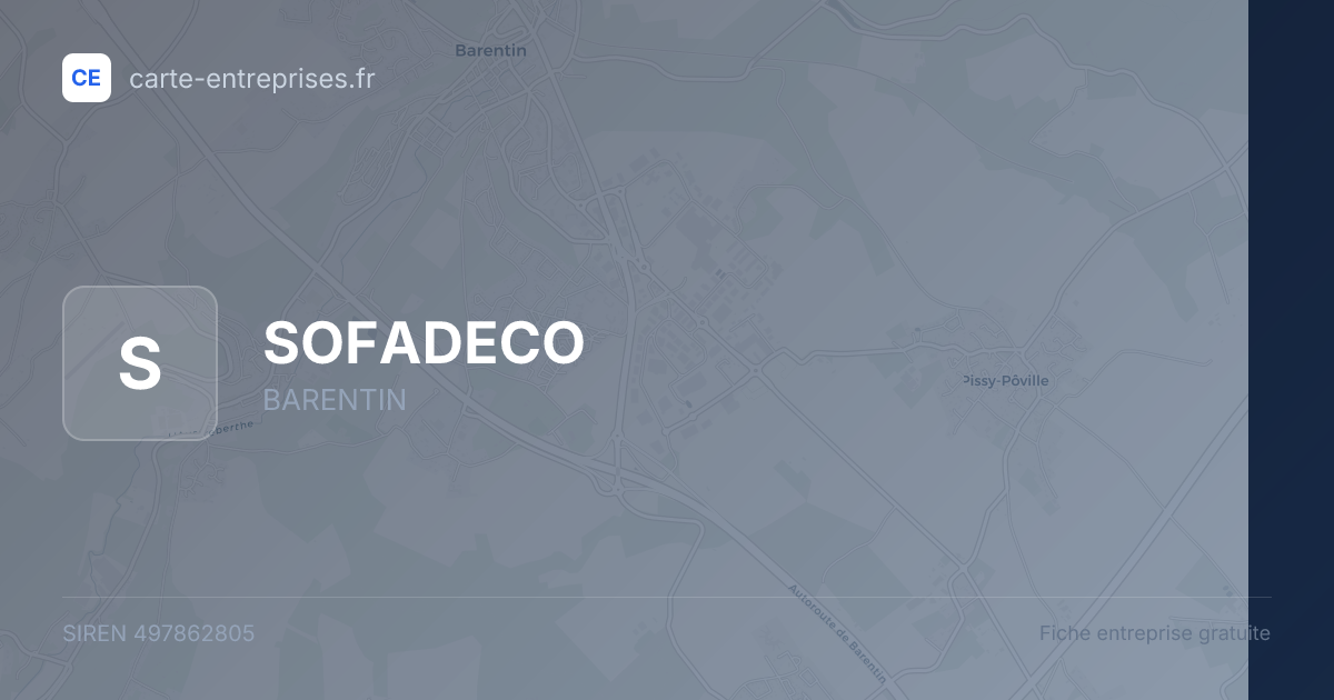 SOFADECO — 497862805 — fiche entreprise