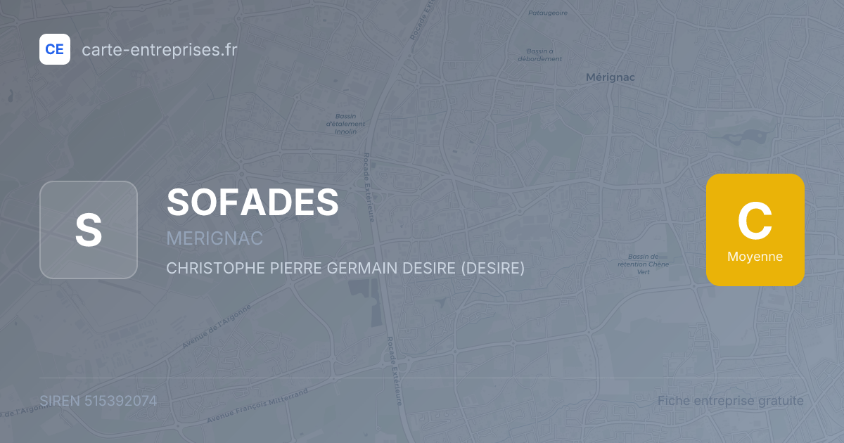 SOFADES — 515392074 — fiche entreprise