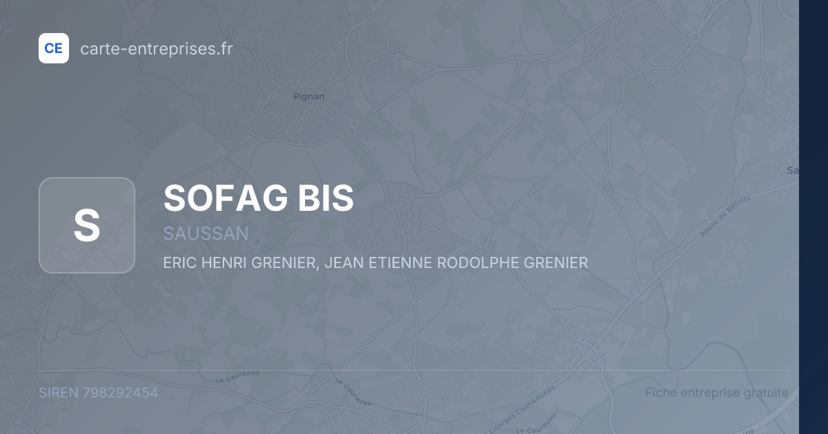 SOFAG BIS — 798292454 — fiche entreprise