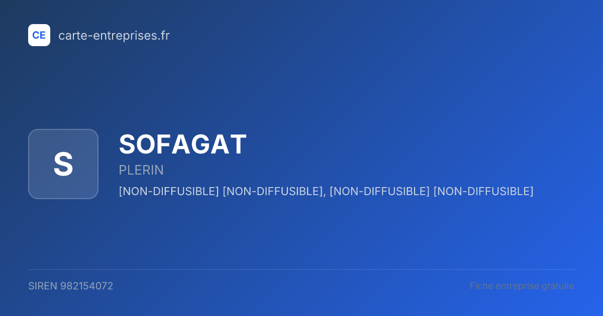 SOFAGAT — 982154072 — fiche entreprise