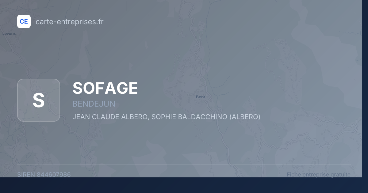 SOFAGE — 844607986 — fiche entreprise